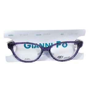 GIANNI PO WOMEN'S EYEGLASSES GP 2607 52-16 140 Crackle Purple NWT DEMO LENSES